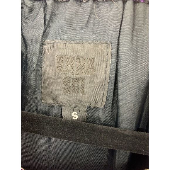 Anna Sui Anthropologie small dress wool ruffled high neck empire waist purple - Picture 4 of 8